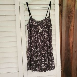 Betsey Johnson Intimates Bow Print Chemise Slip Mini Nightie Size L